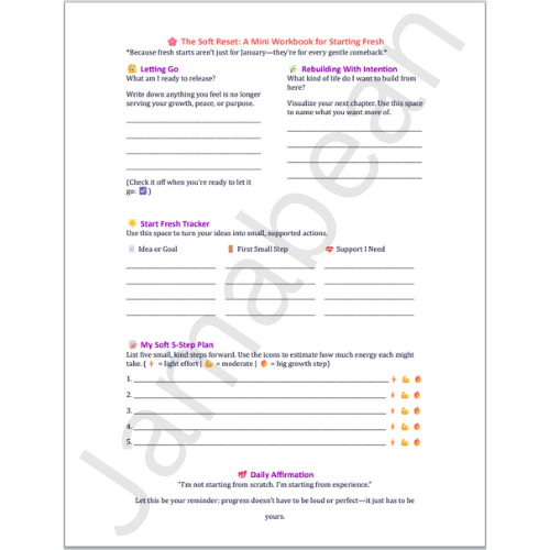 The Soft Reset: A Mini Workbook for Starting Fresh